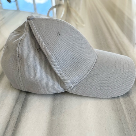Light Grey Woven Baseball Cap - Picture 9 of 9